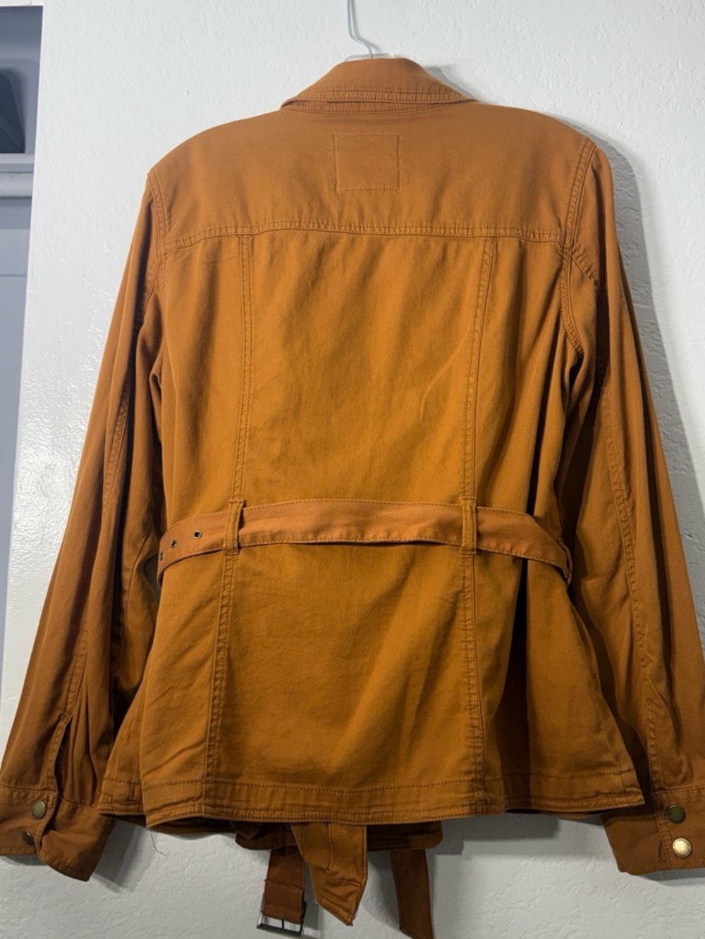 Sonoma Women's Rust Orange Utility Jacket with Waist Tie - Picture 3 of 4